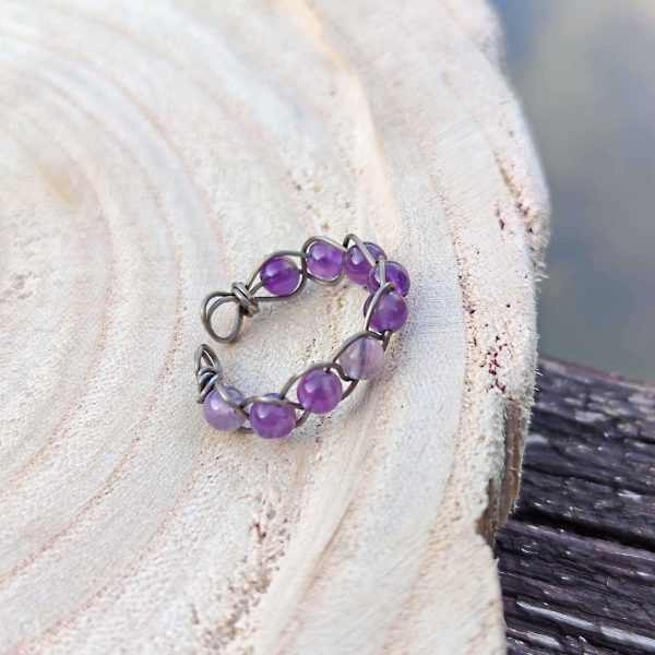 Ametiszt ásványgyűrű