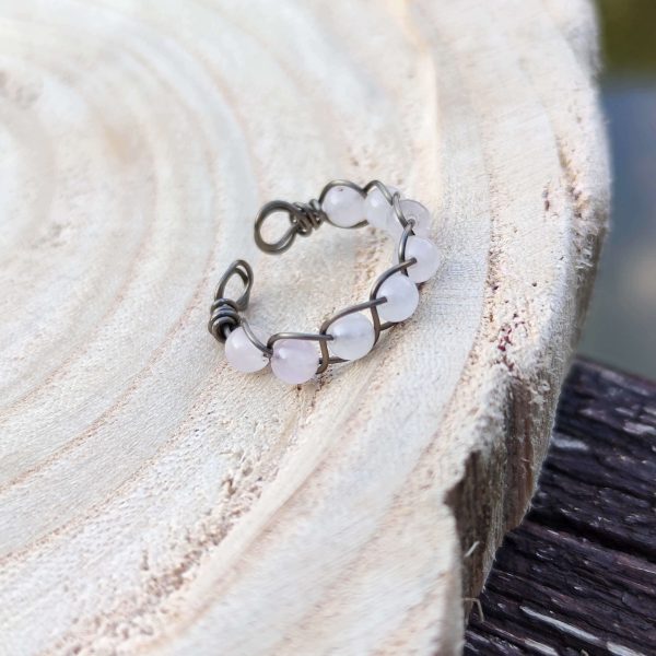 Rózsakvarc ásványgyűrű