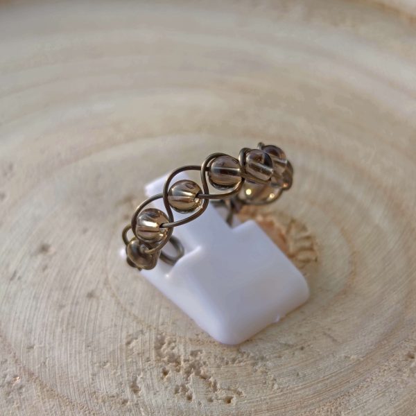 Füstkvarc ásványgyűrű