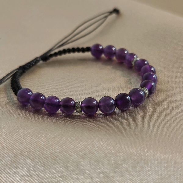 Ametiszt zsinór karkötő